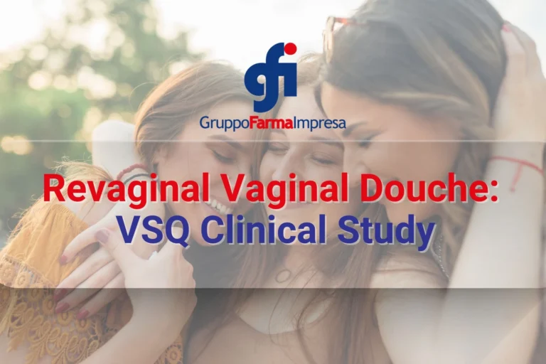 Graph from the Revaginal vaginal douche clinical study showing the reduction of the mean VSQ score from 5.05 to 2.89 after three weeks of treatment (p < 0.001).